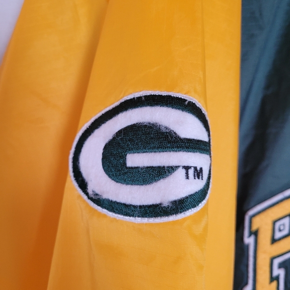VTG Greenbay Packer Men's 1/4 Zip Nylon Windbreaker Jacket Size XL - Picture 2 of 12